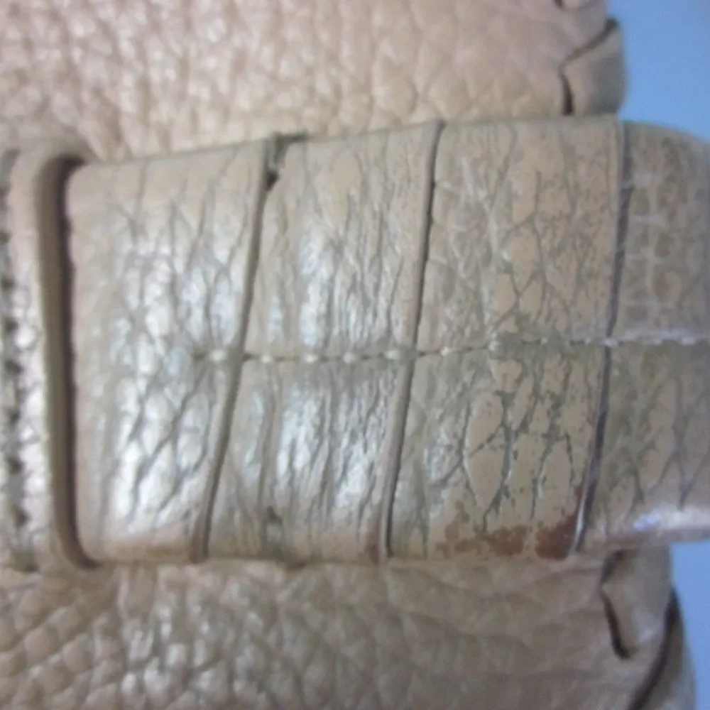 Allsaints Club Medium Clutch Crossbody Purse Tan Pebbled Leather
